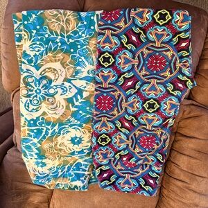 LuLaRoe Blue and Red Patterned Leggings
